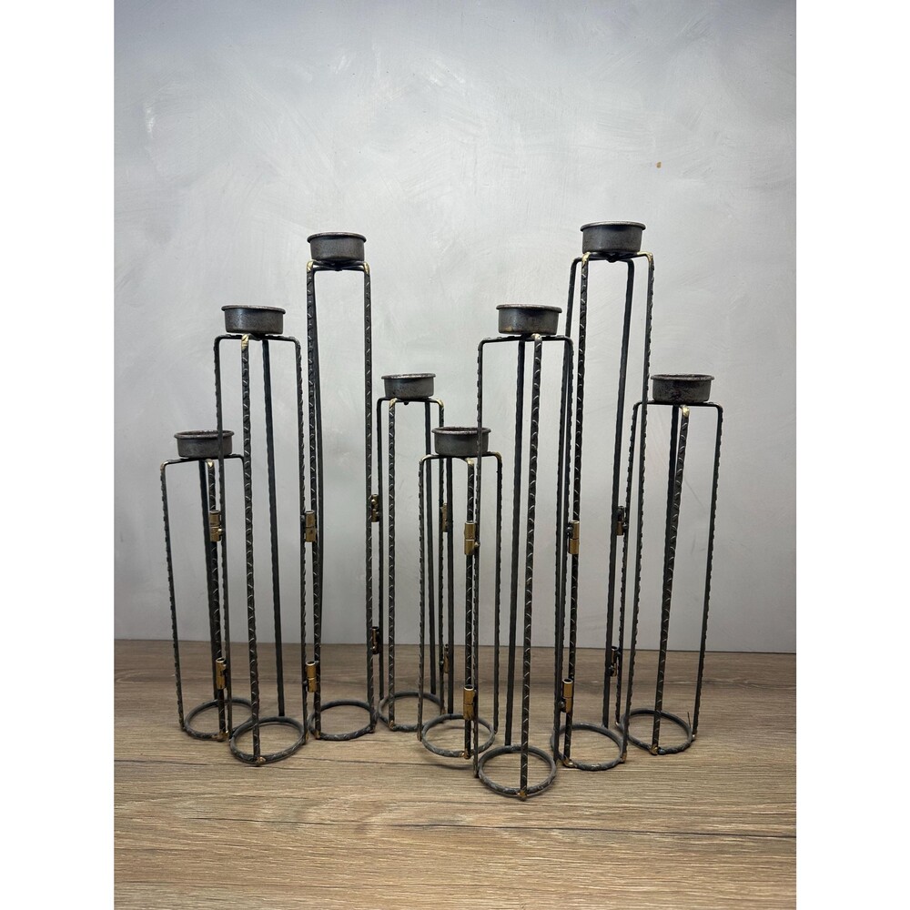 Ascensio Hinged Articulating Candle Holder Metal Staggered Towers 16.5"Hx23"L